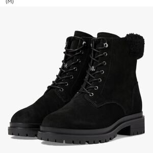 Lauren Ralph Lauren Carlee LACE UP‎ HIKING Combat BOOTS Black/Black SIZE 11 New